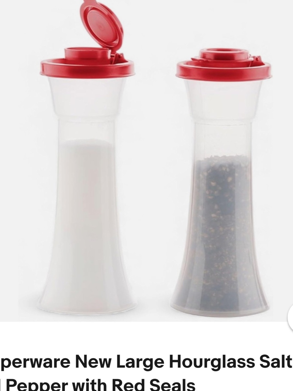 Tupperware Hourglass Spice Shakers with Orange Flip Lids